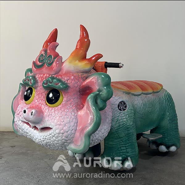 Pink Ankylosaurus Scooter Rides