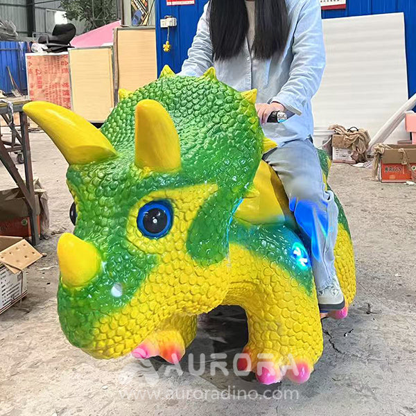 Cartoon Dino Triceratops Scooter Rides