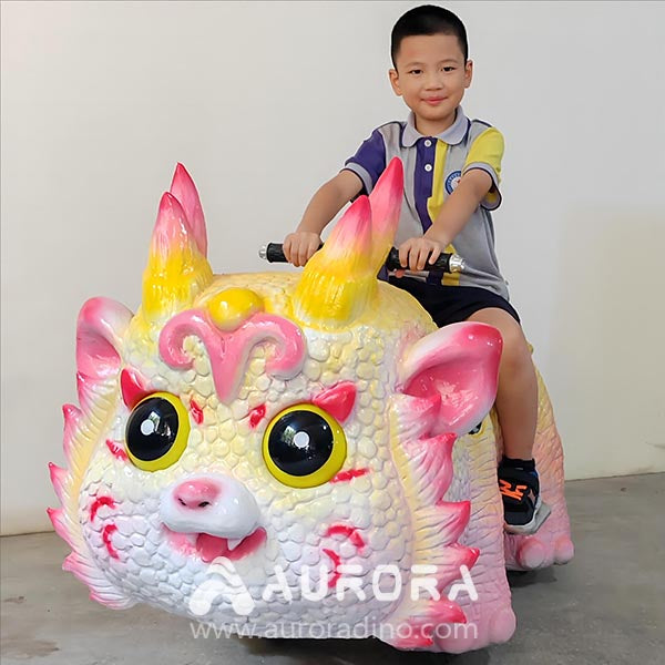Cartoon Chinese Dragon Rides Scooter