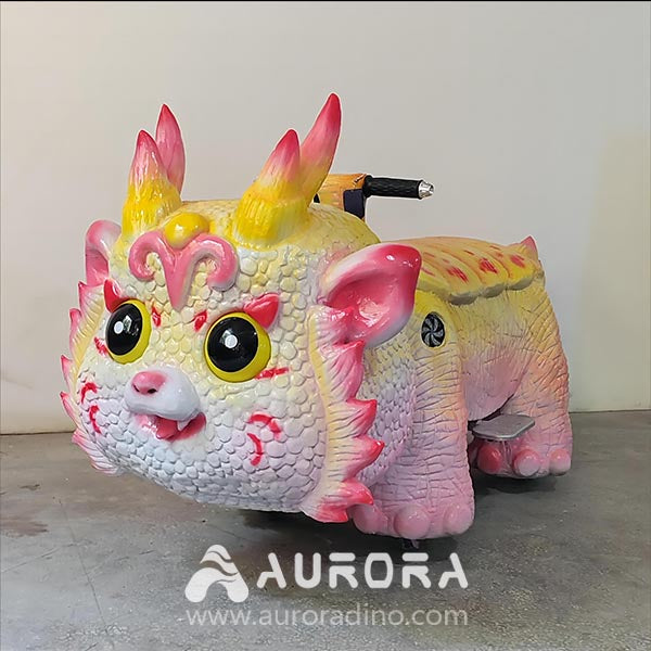 Cartoon Chinese Dragon Rides Scooter