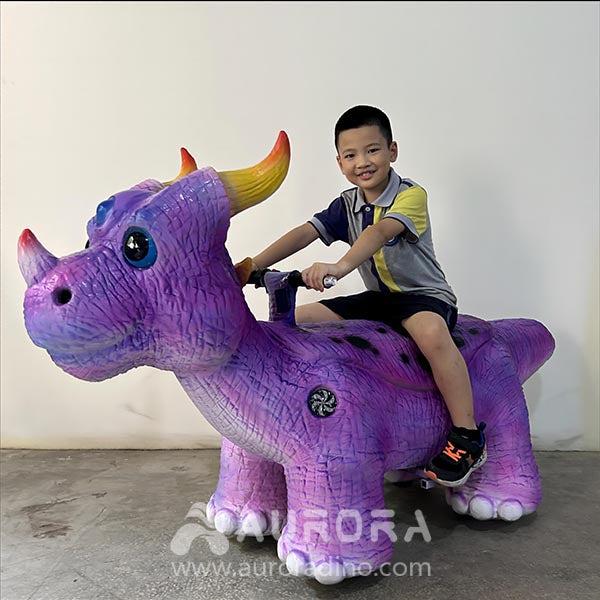 Cartoon Dinosaur Rides Scooter