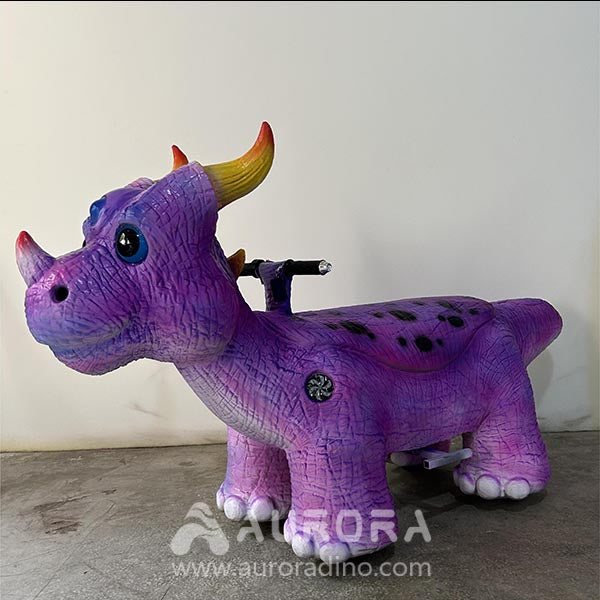 Cartoon Dinosaur Rides Scooter