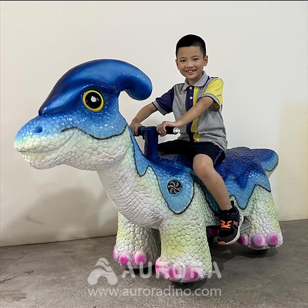 Cartoon Dinosaur Rides Scooter