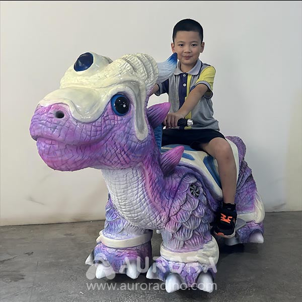 Cartoon Dinosaur Rides Scooter