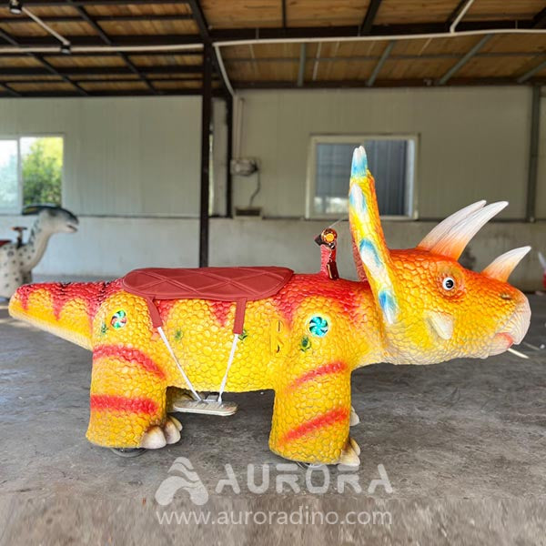 Yellow Triceratops Dinosaur Rides Scooter