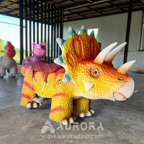 Yellow Triceratops Dinosaur Rides Scooter