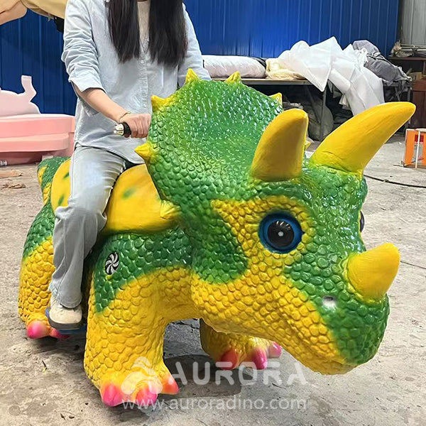 Cartoon Dino Triceratops Scooter Rides