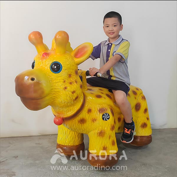 Cartoon Giraffe Rides Car