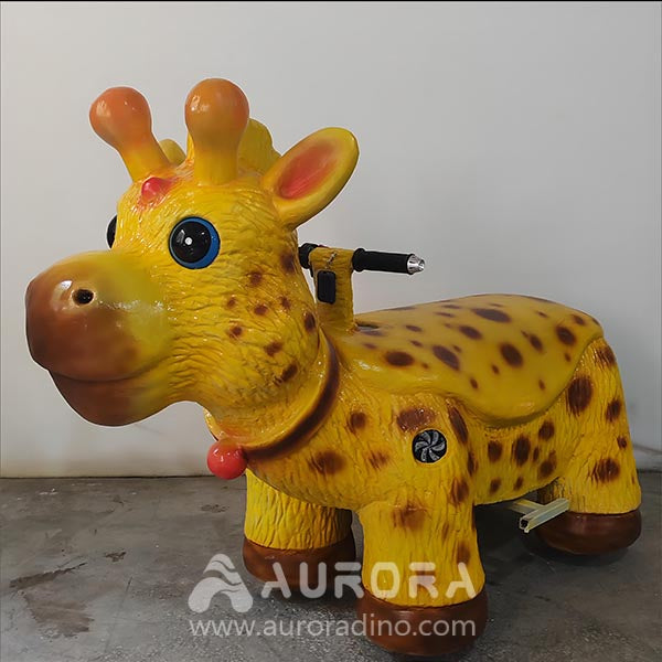 Cartoon Giraffe Rides Car