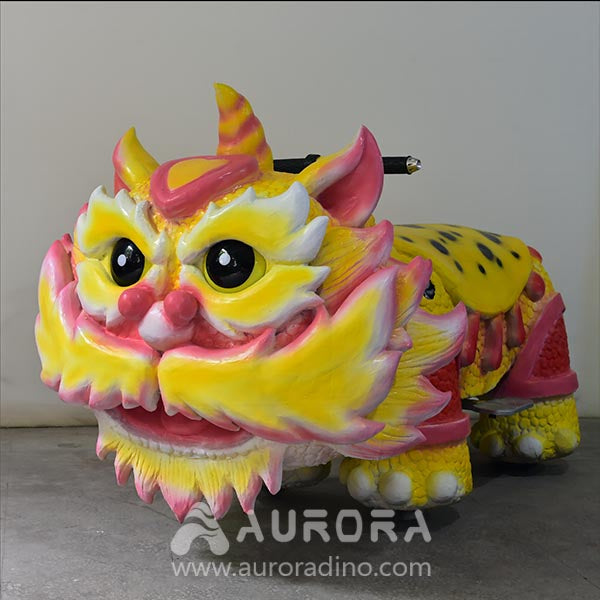 Cute Chinese Lion Rides Scooter