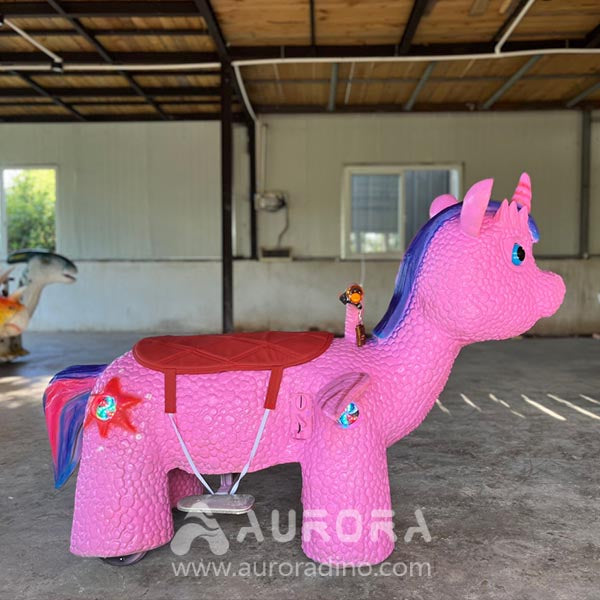 Pink Unicorn Scooter Rides For Outdoor