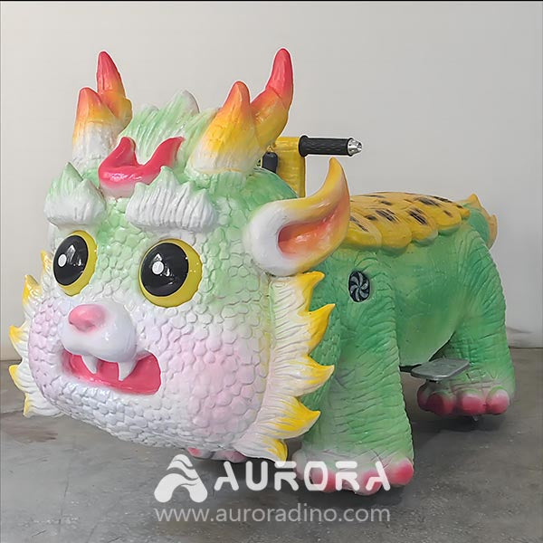 Cartoon Chinese Dragon Rides Scooter