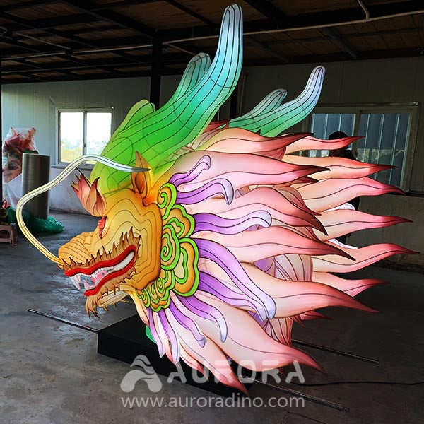 Dragon Head Chinese Lantern Shopping Mall Display