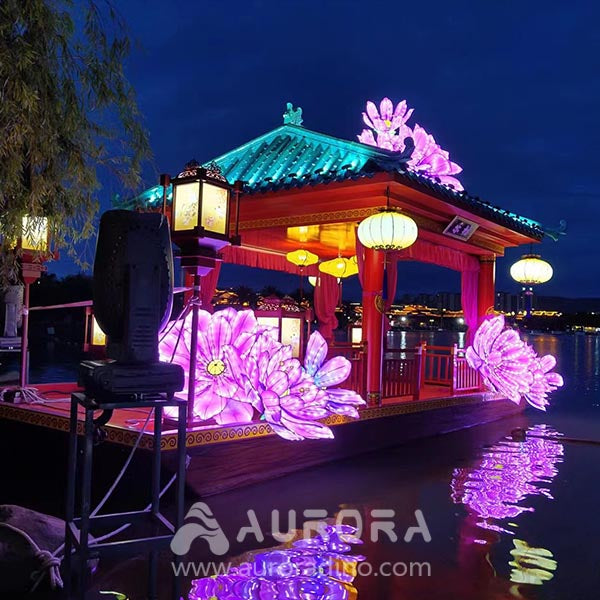 Chinese Lantern Boats and Lantern Parade For Amusement Park