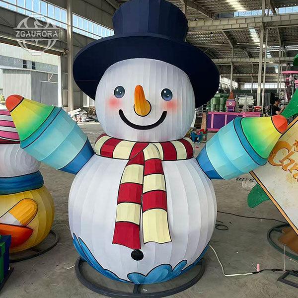 Holiday Outdoor Decoration - Christmas Tree And Snowman Lanterns by Zigong Lantern