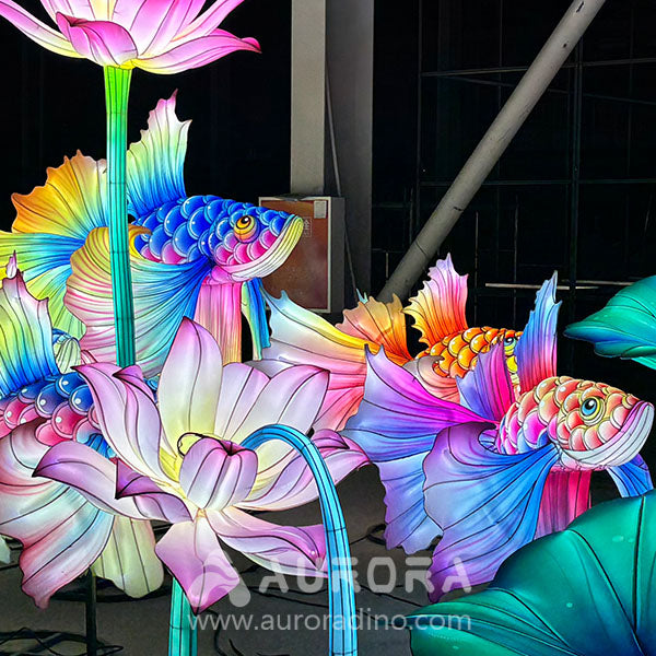 Glowing- Lotus- Leaf -Goldfish -Lantern