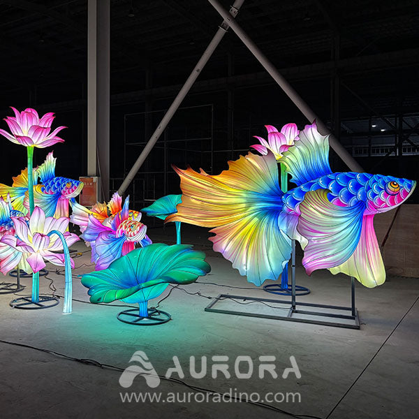 Glowing- Lotus- Leaf -Goldfish -Lantern