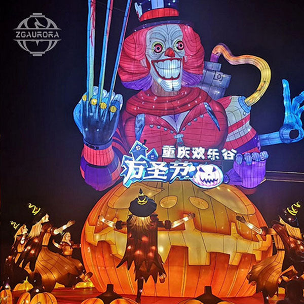 Halloween Pumpkin Ghost and Skeleton Lantern 