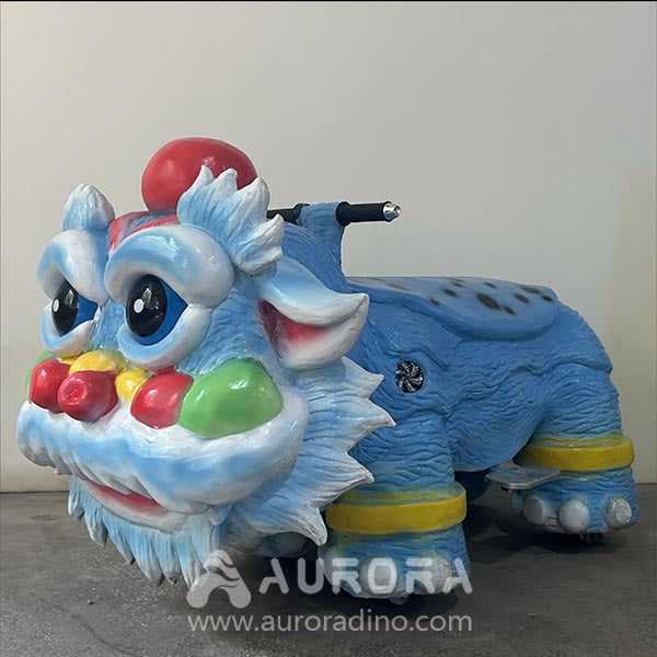 Cute Chinese Lion Rides Scooter 