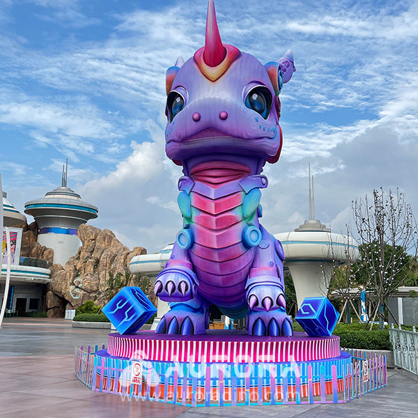 Punk-Style Cartoon Dinosaur Lantern For Dino Park