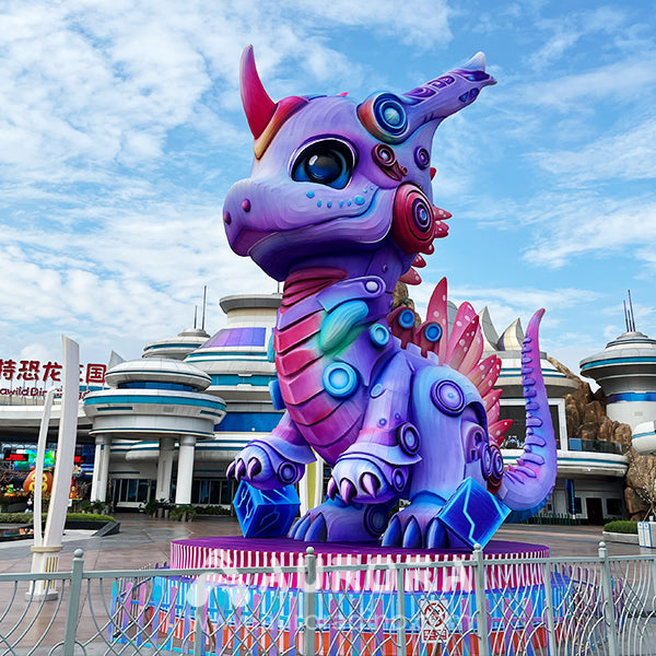 Punk-Style Cartoon Dinosaur Lantern For Dino Park