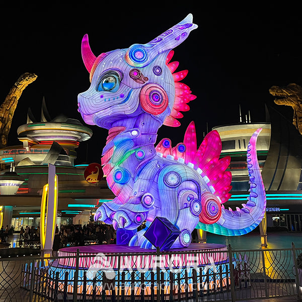 Punk-Style Cartoon Dinosaur Lantern For Dino Park