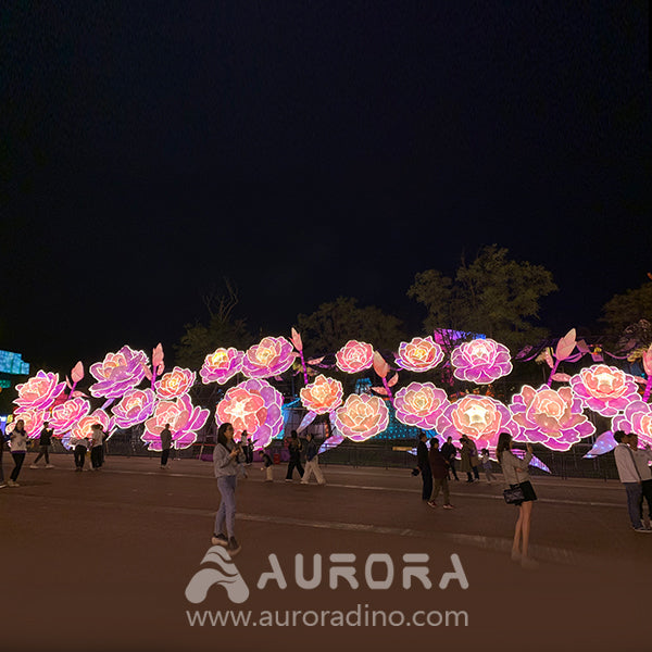 Peony Flower Lantern Moving Decoration 