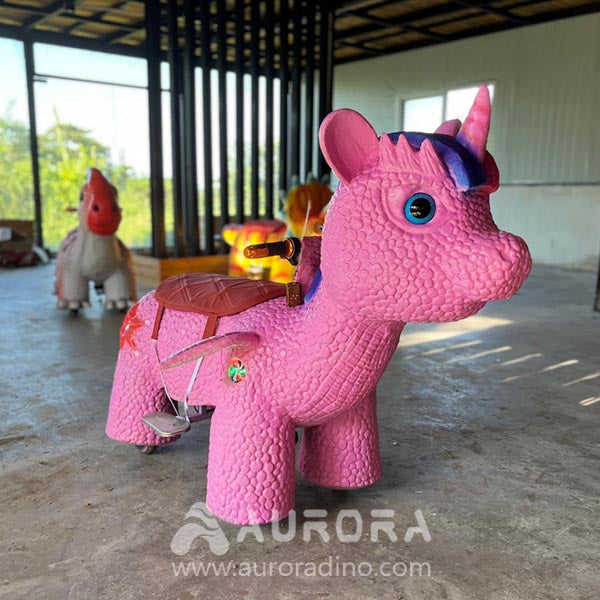 Pink Unicorn Scooter Rides For Outdoor